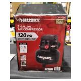 3 Gal. 120 PSI Portable Electric Oil-Free Light Duty Pancake Air Compressor with Fold Down Handle and 1-Quick Coupler MSRP $68.00 - Retail: $68