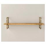 Twisted Brass and Wood Singular Wall Shelf - Hearth & Hand - Retail: $45