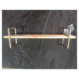 Twisted Brass and Wood Singular Wall Shelf - Hearth & Hand - Retail: $45