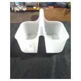 Large Soft-Grip Tote Caddy Frost/Gray â Madesmart: Plastic Bathroom Organizer, Portable Storage for Dorm - Retail: $45