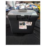 Sterilite Plastic Storage Bin/ Portable File Box  15  L x 10 7/8  W x 11 1/2  H  Black (see pictures and description) - Retail: $156