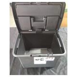 Sterilite Plastic Storage Bin/ Portable File Box  15  L x 10 7/8  W x 11 1/2  H  Black (see pictures and description) - Retail: $156