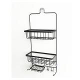 Bathroom Shower Caddy Black - Thresholdâ¢: Rust-Resistant Hanging Organizer, PVC & Steel Shelf, Storage Rack - Retail: $40