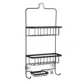 Bathroom Shower Caddy Black - Thresholdâ¢: Rust-Resistant Hanging Organizer, PVC & Steel Shelf, Storage Rack - Retail: $40