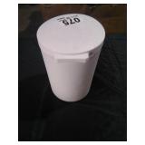 1.6gal Round Step Trash Can - Brightroomâ¢: Compact Pedal-Operated Lid, Small Bathroom Bin, Textured White Finish - Retail: $10