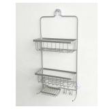 Bathroom Shower Caddy Brushed Nickel - Thresholdâ¢: Rust-Resistant Hanging Organizer, Storage Shelf, PVC & Steel - Retail: $20