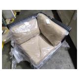 Outdoor Corner Chair Wicker Patio Furniture Sectional Brown Cushions Easy Assembly- Retail: $192