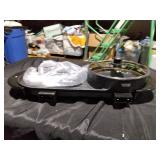 2 in 1 BBQ Grill and Hot Pot 72 sq. in. Aluminum Alloy Electric BBQ Stove Grill Pot for Family Dinner Friends Party MSRP $50.00 - Retail: $50