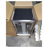 17.3 in. Single Zone-130 Can Freestanding Beverage and Wine Cooler in Silver, LED Light, UV Protection MSRP $399.99 - Retail: $399