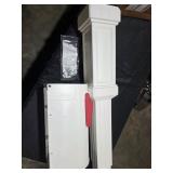 Craftsman Mailbox And Post Kit White DAMAGED (see pictures and description) MSRP $79.97 - Retail: $79