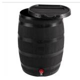 RTS Home Accents55 Gal. Premium Flat Back Eco Rain Barrel with Removable Lid, Black Color MSRP $138.11 - Retail: $138