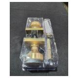 Pismo Satin Brass Bed/Bath Square Door Knob MSRP $31.02 - Retail: $31
