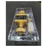 Pismo Satin Brass Bed/Bath Square Door Knob MSRP $31.02 - Retail: $31