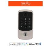 Square Fingerprint Satin Nickel Electronic Single Cylinder Deadbolt Wi-Fi Enabled Powered by Hubspace MSRP $119.00 - Retail: $119