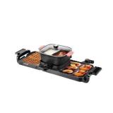 VEVOR Hot Pot with Grill, 2300W 2-in-1 Electric Smokeless Grill and Hot Pot, Removable Shabu-shabu Hotpot with Non-stick Pan, Separate Dual Temperature Control, Indoor Korean BBQ for 1-6 People MSRP $