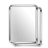 Homikit 2 Pack Baking Sheet, 16x12 Inches Stainless Steel Cookie Sheets for Baking, Large Toaster Oven Tray for Roasting Cooking, Metal Jelly Roll Pan Non Stick &Rustproof, Dishwasher Safe TINY DENT I