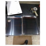 Homikit 2 Pack Baking Sheet, 16x12 Inches Stainless Steel Cookie Sheets for Baking, Large Toaster Oven Tray for Roasting Cooking, Metal Jelly Roll Pan Non Stick &Rustproof, Dishwasher Safe TINY DENT I