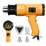 SEEKONE Heat Gun 1800W 122-1202 50- 650Fast Heating Heavy Duty Hot Air Gun Kit Variable Temperature Control Overheat Protection with 4 Nozzles for Crafts, Shrinking PVC, Stripping Paint(5.2FT)