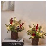 Mini Christmas Tree, Christmas Centerpieces for Tables Mini Christmas Tree with Lights, Tabletop Xmas Tree with Ornaments,Christmas Decoration for Party