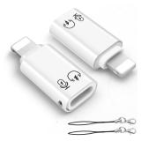 HAUXGOGO USB-C 3.1 to Lightning Adapter (2-Pack), Lightning Male to Type C Female, Headphone Microphone Adapter, Charging, OTG Compatible