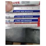 zhuohai 6PCS Deep Hole Marker Pens Waterproof Construction Markers Marking Tool, Permanent Markers Carpenter Ink Marker Pens for Carpenters Builders Decoration Construction red