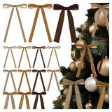 LOYIM 48 Pcs Velvet Christmas Wreath Bow Bulk Christma Velvet Bow Vintage Ribbon Bows Xmas Tree Bows for Christmas Autumn Garland Wedding Decoration 3 Size Width of 3/8