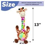 Hopearl Glowing Dancing Giraffe Toy Repeats What You Say Talking Toy Wriggle Singing Mimicking Twisting Electric Light Up Interactive Animated Speaking Gifts for Kids, Brown, 13