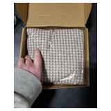 FUTEI Coffee Decorative Throw Pillow Covers 24x24 Inch Set of 2,Soft Houndstooth Gingham Textured European Cushion Case,Modern Home Decor for Couch Bed Living Room