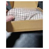 FUTEI Coffee Decorative Throw Pillow Covers 24x24 Inch Set of 2,Soft Houndstooth Gingham Textured European Cushion Case,Modern Home Decor for Couch Bed Living Room