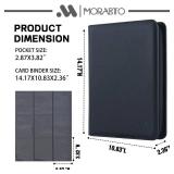 MORABTO Card Binder 9 Pockets,Trading Card Binder Holds up to 864 Cards with 48 Sleeves,Zipper Card Holder Album Compatible with TCG Card/Game Cards/Sports Card