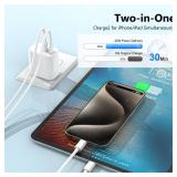 USB C Charger Block,3-Pack Dual Port USB C Fast Charging Block Type C Wall Charger Plug for iPhone 17/16/15/14/13/12/11/ Pro Max/Plus/Xs Max/XR/X,iPad Pro (20W)