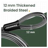 Titanker Bike Lock Cable,12mm Thick Security Cable with Loops Heavy Duty Steel Cable Vinyl Coated Bike Cable Lock Security Chain