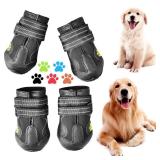 CovertSafe& Dog Boots for Dogs Non-Slip, Waterproof Dog Booties for Outdoor, Dog Shoes for Medium to Large Dogs 4Pcs with Rugged Sole Black