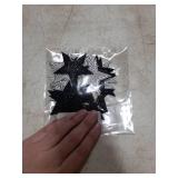 BULK Glitter Star Iron on Patches Silver Black Star Patches Applique for Clothing Hats Jacket Jeans Backpack