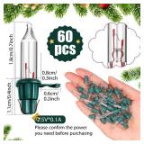 Mudder BULK Christmas Replacement Mini Light Bulbs with Base Christmas Tree Incandescent Wire String Lights Replacement Bulbs for Xmas Indoor Outdoor Decoration(Warm White,2.5Vx0.1A)