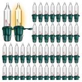 Mudder BULK Christmas Replacement Mini Light Bulbs with Base Christmas Tree Incandescent Wire String Lights Replacement Bulbs for Xmas Indoor Outdoor Decoration(Warm White,2.5Vx0.1A)