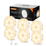 Puck Lights with Remote Control,1000mAh rechargeable under cabinet lighting,LED Closet Lights, Tap Light,Cordless Stick On Lights for Under Cabinet,Hallway, Stairway,Closet (Warm White)