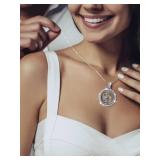 Ferraycle BULK Rhinestone Bezel Pendant Trays Set Including Double-Sided Sublimation Blank 1 Inch Bezel Round Pendant Trays Charms with Transparent Glass(Silver, Gold)