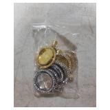 Ferraycle BULK Rhinestone Bezel Pendant Trays Set Including Double-Sided Sublimation Blank 1 Inch Bezel Round Pendant Trays Charms with Transparent Glass(Silver, Gold)