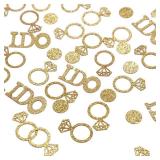 Gold Wedding Table Confetti,Glitter Paper Diamond Ring Confetti, I Do Engagement Party Table Scatter,Bachelorette Bridal Shower Party Decorations