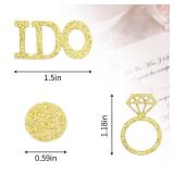 Gold Wedding Table Confetti,Glitter Paper Diamond Ring Confetti, I Do Engagement Party Table Scatter,Bachelorette Bridal Shower Party Decorations