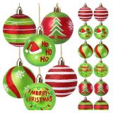 Tsorode12 Pcs Christmas Tree Ornaments,2.4 Inch Christmas Ball Ornaments for Tree,Red and Green Glittering Hanging Bulbs for Holiday Xmas Decorations