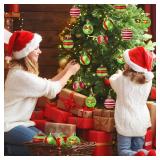 Tsorode12 Pcs Christmas Tree Ornaments,2.4 Inch Christmas Ball Ornaments for Tree,Red and Green Glittering Hanging Bulbs for Holiday Xmas Decorations