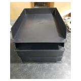 Wenqik 6 Pcs Stackable Paper Trays Rectangular Plastic Desk Holder Desktop Document File Organizer Storage Letter for Office Classroom (Black)