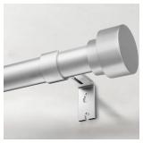 IFELS Heavy Duty Curtain Rods for Windows 66 to 120 Inch, 1 Inch Silver Window Curtain Rod for Bedroom, Living Room, Outdoor, Adjustable Easy Install Long Modern Curtain Rods(A1,Silver,30-120)