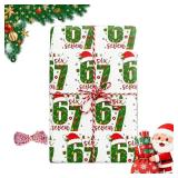 67 Wrapping Paper,67 Christmas Gift Wrap,Teen Funny Six Seven Festive Wrapping Paper,Wrap Your Presents in Holiday Fun(White-19 * 36In)