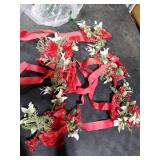 Dingion 6 Pcs 6 Christmas Mini Cabinet Wreaths for Kitchen with Ribbon Bows Red Berry Small Window Wreath for Window Door Farmhouse Christmas Party Decorations (Stylish Style)
