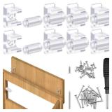 Juexica False Cabinet Front Clip False Drawer Front Clips Sink Tip Out Snap with Screws Screwdrivers for Hardware Replacements(8 Pairs,Transparent)