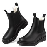 Womens Chelsea Boots Warm Fur Lined Winter Boot Women Lug Sole Combat Mid Calf Slip On Chunky Ankle Booties 39 EU