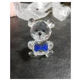 QFkris 5-Piece Crystal Bear Figurine Set, 2.4 Handcrafted Glass Animal Sculpture Home Decor, Office Room Tabletop Display Collection Paperweight, Cute for Bear Lovers Women Girl Birthday